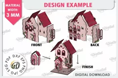3D Valentine's House Laser Cut. Valentine Day Gifts SVG Product Image 4