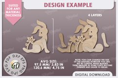 Wooden Easter Bunny Laser Cut. 3D Easter Decor SVG Product Image 2