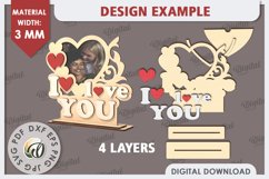 Valentine&#039;s Photo Frame Laser Cut. Valentine&#039;s Gift SVG Product Image 2