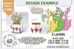 3D Wooden Flower Bouquet Laser Cut. Mother's Day SVG Product Image 2