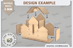 Tissue Box Laser Cut. 3D House Tissue Holder SVG Product Image 2