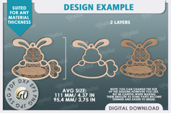 Easter Gift Tag LaserCut. Personalized Basket Tag. Bunny SVG Product Image 2