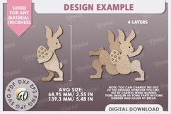 Wooden Easter Bunny Laser Cut. 3D Easter Decor SVG Product Image 2
