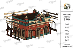 3D Railway Station Laser Cut. Kids toys SVG Product Image 7