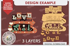 Love Shack Door Sign Laser Cut. Valentine Sign SVG Product Image 2