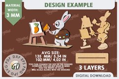 3D Wooden Easter Bunny Laser Cut. Bunny Stand Decor SVG Product Image 2