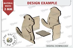 Wooden Cute Beaver Pen Holder Laser Cut. Phone Stand SVG Product Image 2