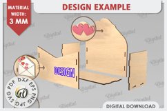 3D Love Letter Gift Box Laser Cut. Valentine Day Gift SVG Product Image 2