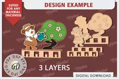 Kids Rack Laser Cut. Wooden Children's Coat Rack SVG Product Image 2