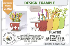 3D Wooden Flower Bouquet Laser Cut. Mother's Day SVG Product Image 2