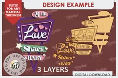 Love Shack Door Sign Laser Cut. Valentine Sign SVG Product Image 2