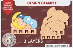 Kids Rack Laser Cut. Wooden Children's Coat Rack SVG Product Image 2