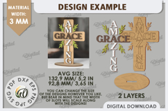 Christian Cross Laser Cut. Christian Easter Decor SVG Product Image 2
