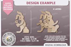 Wooden Easter Bunny Laser Cut. 3D Easter Decor SVG Product Image 2