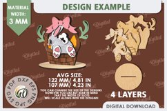 3D Wooden Easter Bunny Laser Cut. Bunny Stand Decor SVG Product Image 2