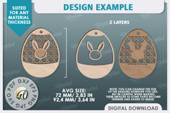 Easter Gift Tag LaserCut. Personalized Basket Tag. Bunny SVG Product Image 2