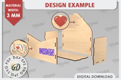 3D Love Letter Gift Box Laser Cut. Valentine Day Gift SVG Product Image 2