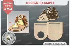 Valentine's Day Camping Candle Holder Laser Cut. Love SVG Product Image 2