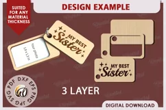 My Best Sister SVG. Family Keychain Laser Cut Product Image 2