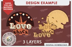 Love Shack Door Sign Laser Cut. Valentine Sign SVG Product Image 2
