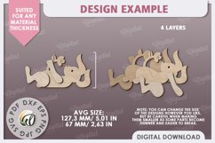 Wooden Easter Bunny Laser Cut. 3D Easter Decor SVG Product Image 2