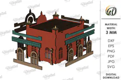 3D Railway Station Laser Cut. Kids toys SVG Product Image 10