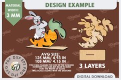 3D Wooden Easter Bunny Laser Cut. Bunny Stand Decor SVG Product Image 2