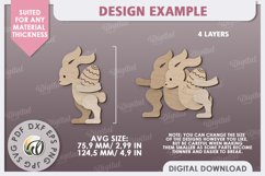 Wooden Easter Bunny Laser Cut. 3D Easter Decor SVG Product Image 2