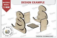Wooden Snake Pen Holder Laser Cut. Phone Stand SVG Product Image 2