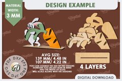 3D Wooden Easter Bunny Laser Cut. Bunny Stand Decor SVG Product Image 2