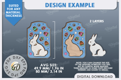 Easter Rabbit Gift Tag Laser Cut. Easter Basket Tag SVG Product Image 2