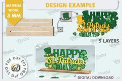 St Patrick&#039;s Day Stand Decor Laser Cut. Lucky Charm SVG Product Image 2