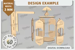 3D Decorative Wooden Wall Lamp Laser Cut. Home Decor SVG Product Image 2
