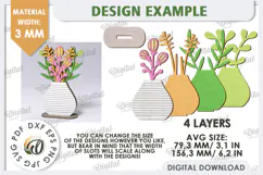 3D Wooden Flower Bouquet Laser Cut. Mother's Day SVG Product Image 2