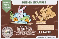 3D Wooden Easter Bunny Laser Cut. Bunny Stand Decor SVG Product Image 2