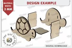 Wooden Turtle Pen Holder Laser Cut. Phone Stand SVG Product Image 2