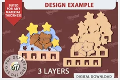 Kids Rack Laser Cut. Wooden Children's Coat Rack SVG Product Image 2