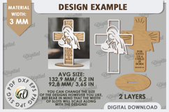 Christian Cross Laser Cut. Christian Easter Decor SVG Product Image 2