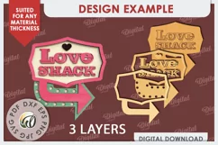 Love Shack Door Sign Laser Cut. Valentine Sign SVG Product Image 2