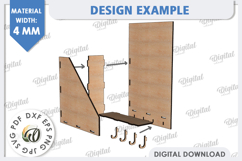 Wall Mailbox With Hangers Laser Cut. Wooden Key Holder SVG Product Image 2