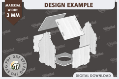 3D Houses Laser Cut Bundle. House Candle Holders SVG Product Image 2