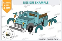 3D Easter Truck Laser Cut. 3D Pickup Truck SVG Product Image 3