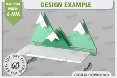 Mountains Wall Shelf Laser Cut. Shelf for Kids Room SVG Product Image 2