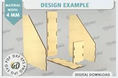 Wooden Paper Tray Laser Cut. Office Desktop Organizer SVG Product Image 2