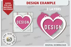 Floral Heart Laser Cut Decoration. Layered Heart SVG Product Image 2
