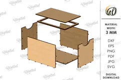 Family Recipe Box Laser Cut. 3D Recipe Cards Holder SVG Product Image 2