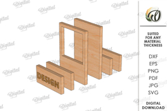 Wooden Stacking Photo Frame Laser Cut. Home Decor SVG Product Image 3
