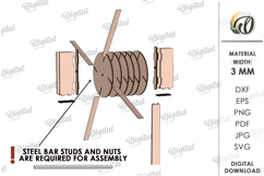 3D Windmill Garden decor Laser Cut. Whirligig SVG Product Image 3