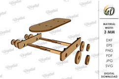 3D Animal On Skateboard Laser Cut. Kids toy. Bear SVG Product Image 2