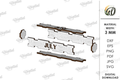 3D Wooden Desktop Calendar Lasercut. Funny kids Calendar SVG Product Image 3
